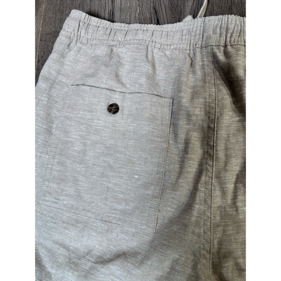 GAP Mens Pull-On Linen Shorts Lt KHAKI Size M Drawstring Pockets Comfort 1274 - Picture 5 of 10